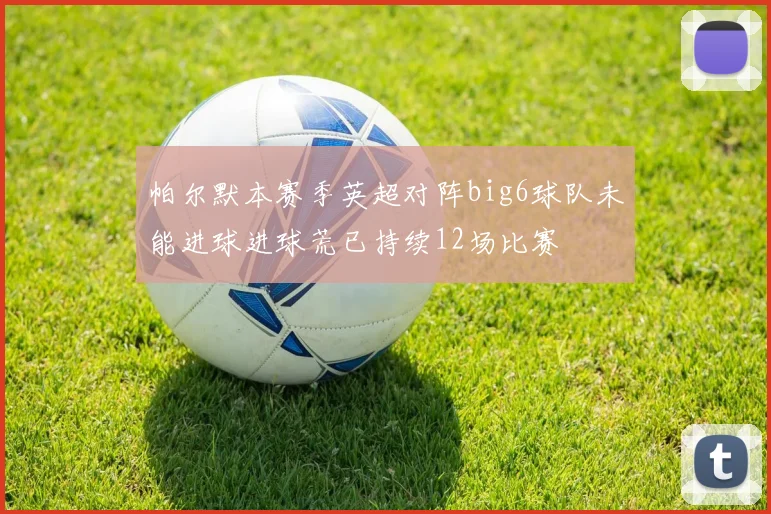 帕尔默本赛季英超对阵big6球队未能进球进球荒已持续12场比赛